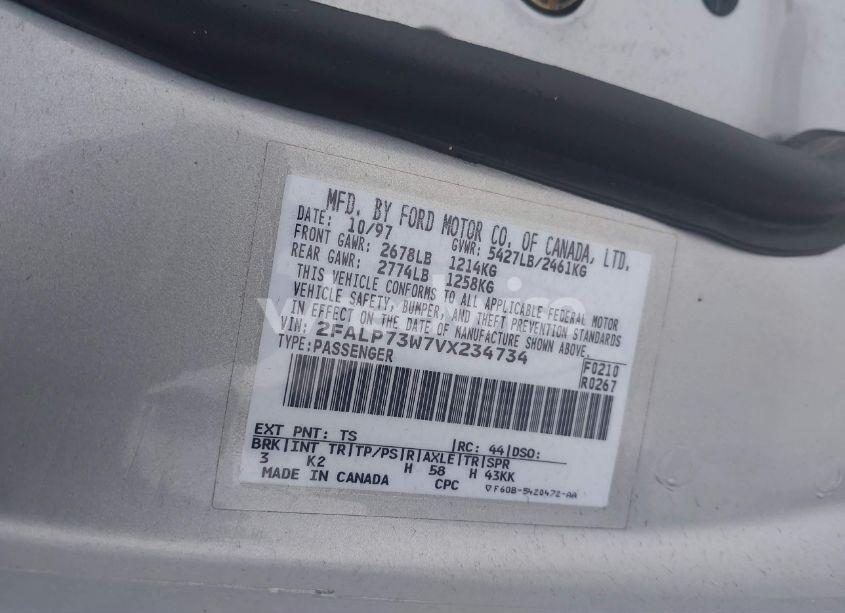 Photo 9 of 1997 Ford Crown VICTORIA (VIN 2FALP73W7VX234734)