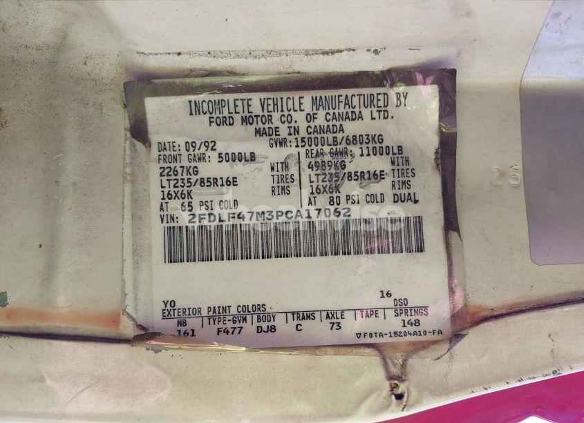 Photo 8 of 1993 Ford F SUPER DUTY (VIN 2FDLF47M3PCA17062)