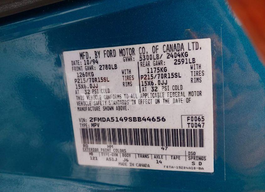 Photo 9 of 1995 Ford Windstar WAGON (VIN 2FMDA5149SBB44656)