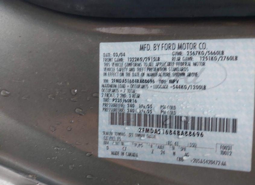 Photo 9 of 2004 Ford Freestar SE (VIN 2FMDA51684BA88696)