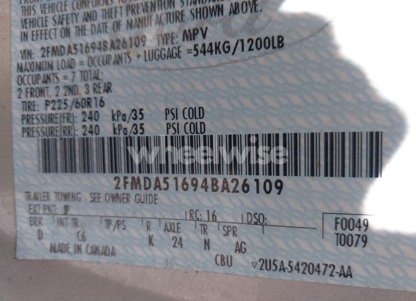 Photo 9 of 2004 Ford Freestar SE (VIN 2FMDA51694BA26109)