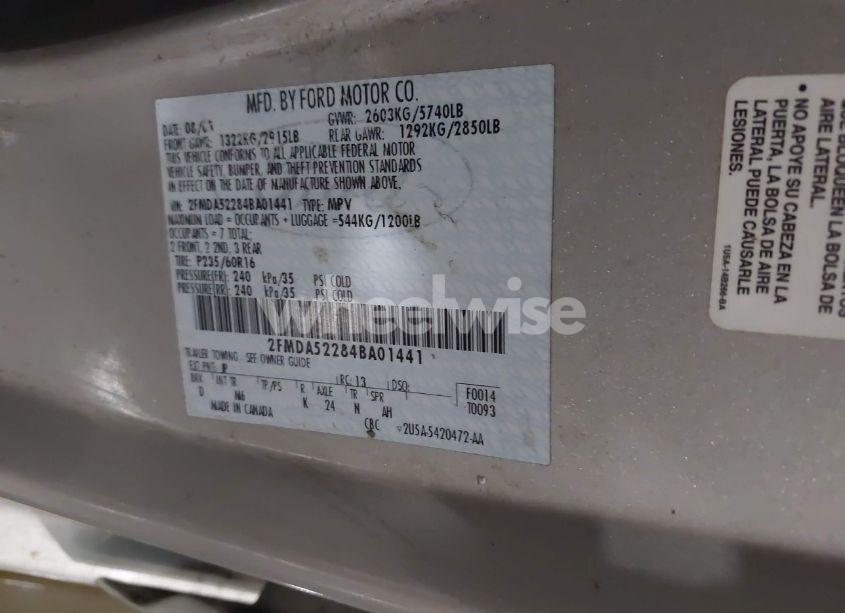 Photo 9 of 2004 Ford Freestar SEL (VIN 2FMDA52284BA01441)