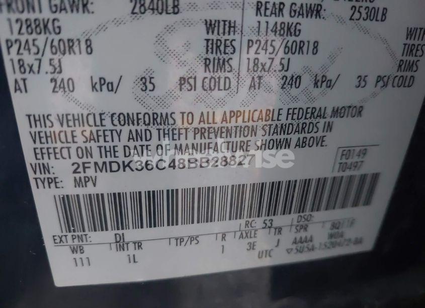 Photo 9 of 2008 Ford Edge SE (VIN 2FMDK36C48BB28827)