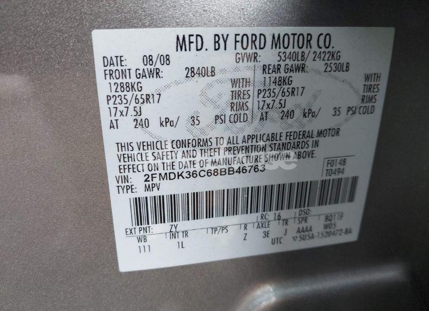 Photo 9 of 2008 Ford Edge SE (VIN 2FMDK36C68BB46763)