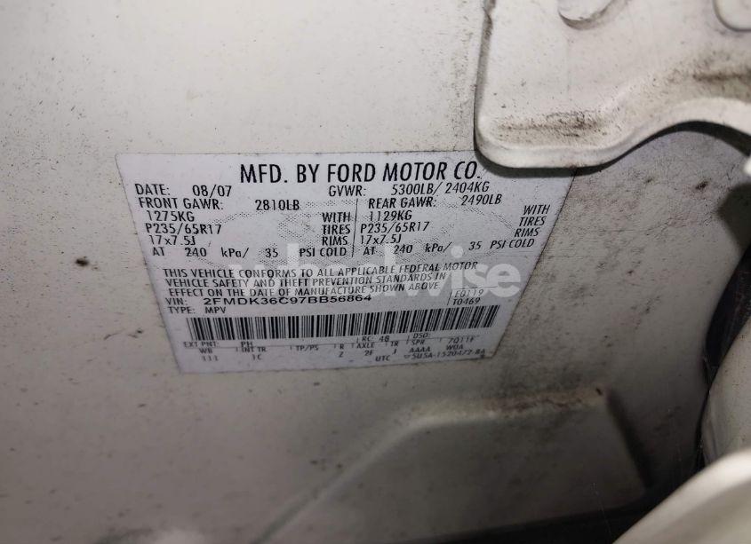 Photo 9 of 2007 Ford Edge SE (VIN 2FMDK36C97BB56864)