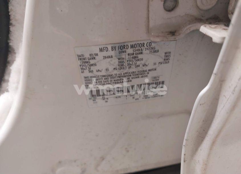 Photo 9 of 2008 Ford Edge LIMITED (VIN 2FMDK39C78BA81689)