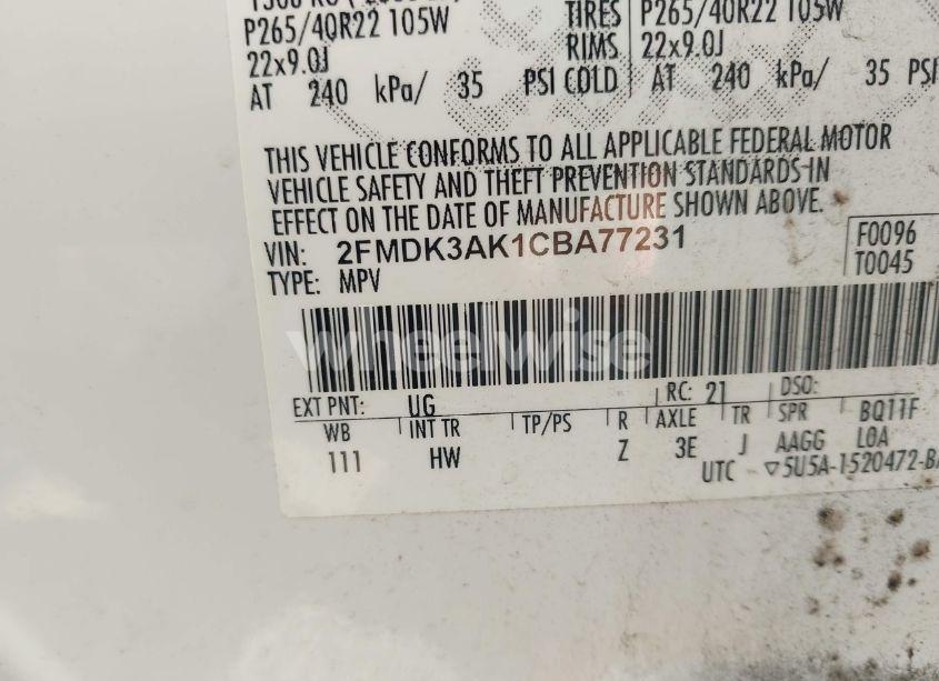 Photo 9 of 2012 Ford Edge SPORT (VIN 2FMDK3AK1CBA77231)