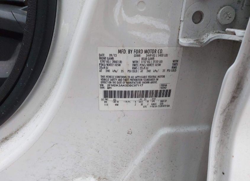 Photo 9 of 2013 Ford Edge SPORT (VIN 2FMDK3AK5DBC97117)
