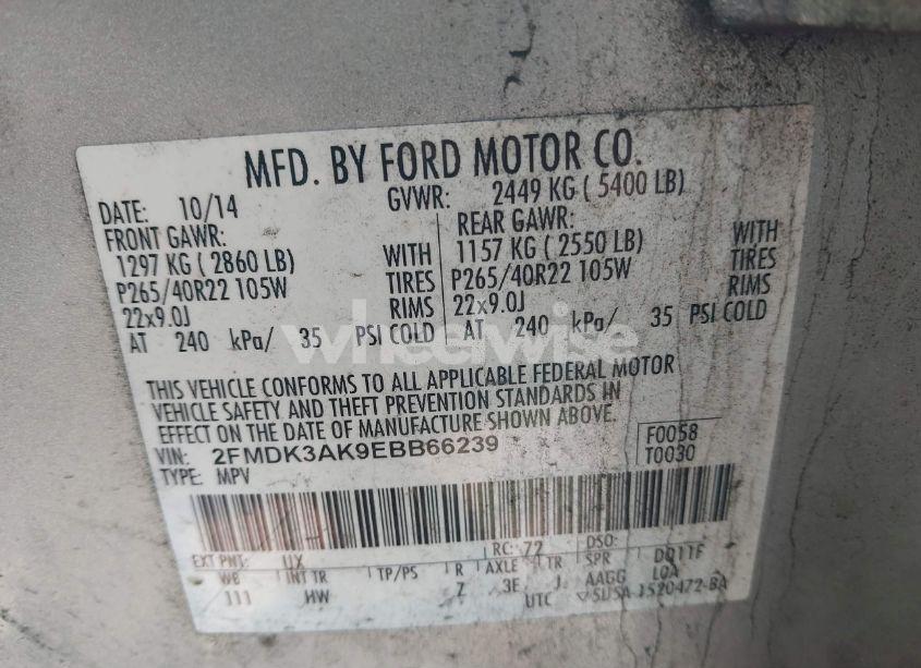 Photo 9 of 2014 Ford Edge SPORT (VIN 2FMDK3AK9EBB66239)