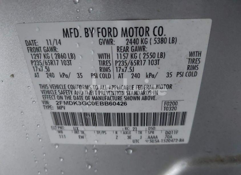 Photo 9 of 2014 Ford Edge SE (VIN 2FMDK3GC0EBB60426)