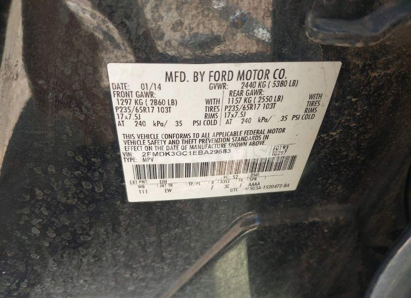 Photo 9 of 2014 Ford Edge SE (VIN 2FMDK3GC1EBA29683)