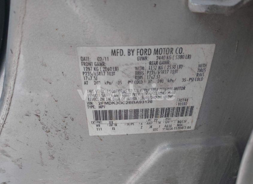 Photo 9 of 2011 Ford Edge SE (VIN 2FMDK3GC2BBA93128)