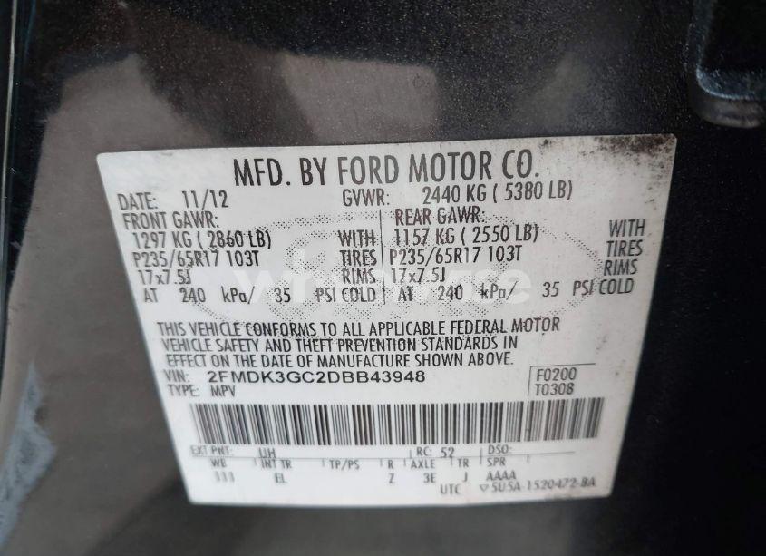 Photo 9 of 2013 Ford Edge SE (VIN 2FMDK3GC2DBB43948)