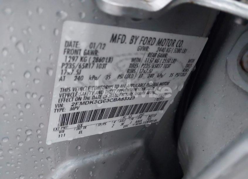 Photo 9 of 2012 Ford Edge SE (VIN 2FMDK3GC3CBA83323)