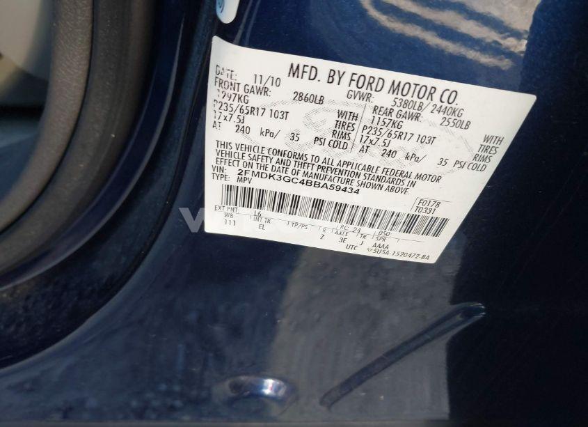 Photo 9 of 2011 Ford Edge SE (VIN 2FMDK3GC4BBA59434)