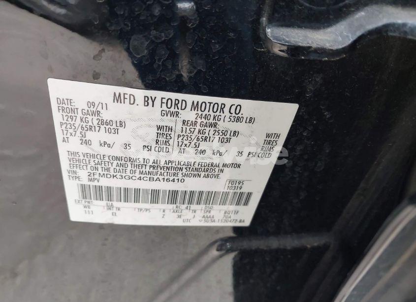 Photo 9 of 2012 Ford Edge SE (VIN 2FMDK3GC4CBA16410)