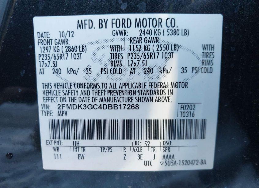 Photo 9 of 2013 Ford Edge SE (VIN 2FMDK3GC4DBB17268)