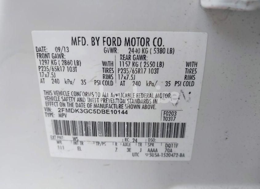 Photo 9 of 2013 Ford Edge SE (VIN 2FMDK3GC5DBE10144)