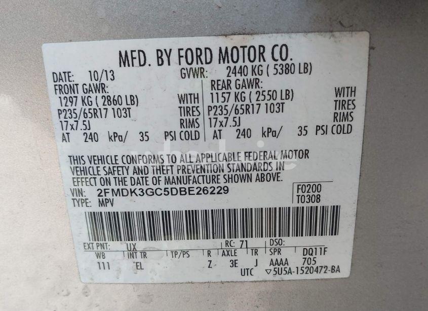 Photo 9 of 2013 Ford Edge SE (VIN 2FMDK3GC5DBE26229)