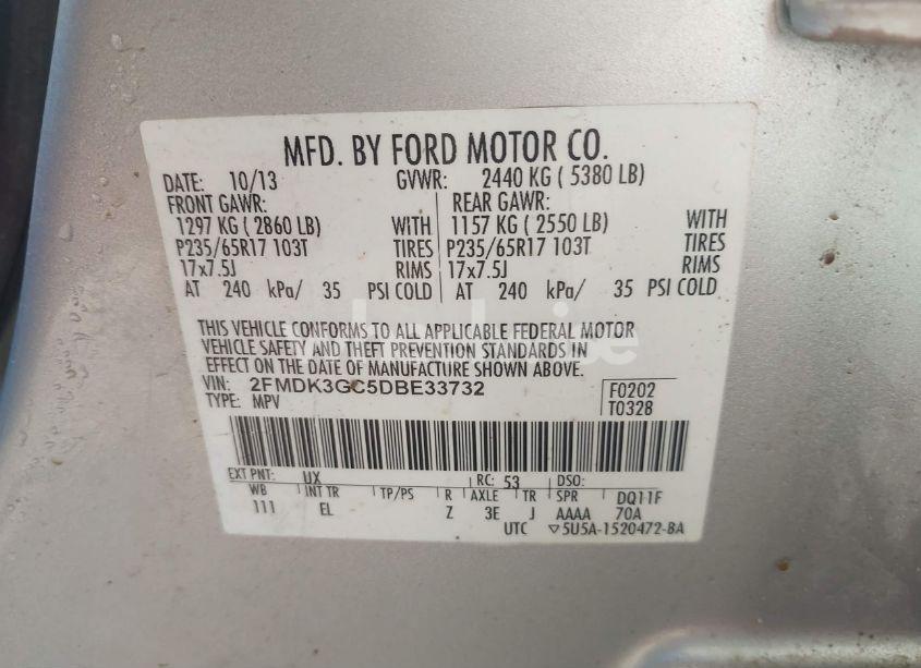 Photo 9 of 2013 Ford Edge SE (VIN 2FMDK3GC5DBE33732)