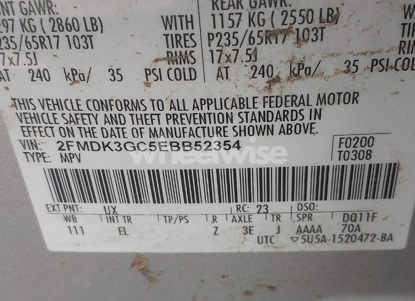 Photo 9 of 2014 Ford Edge SE (VIN 2FMDK3GC5EBB52354)