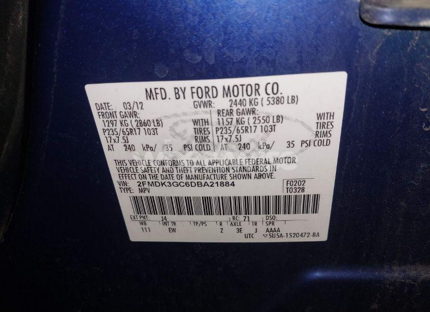 Photo 9 of 2013 Ford Edge SE (VIN 2FMDK3GC6DBA21884)