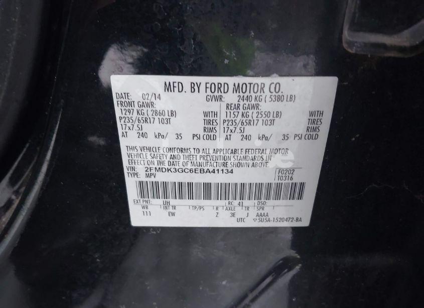 Photo 9 of 2014 Ford Edge SE (VIN 2FMDK3GC6EBA41134)