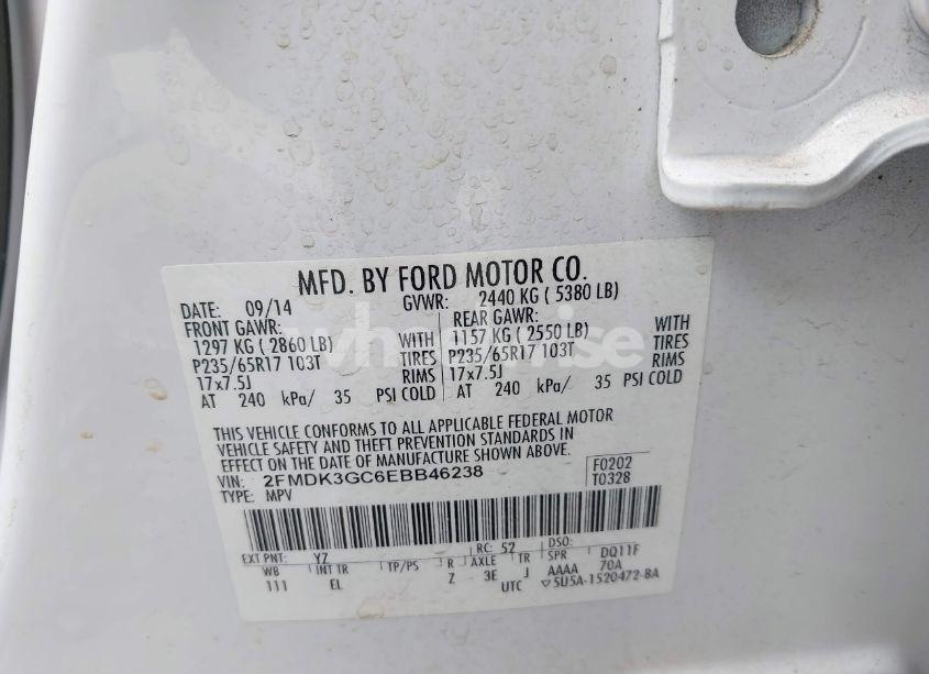 Photo 9 of 2014 Ford Edge SE (VIN 2FMDK3GC6EBB46238)