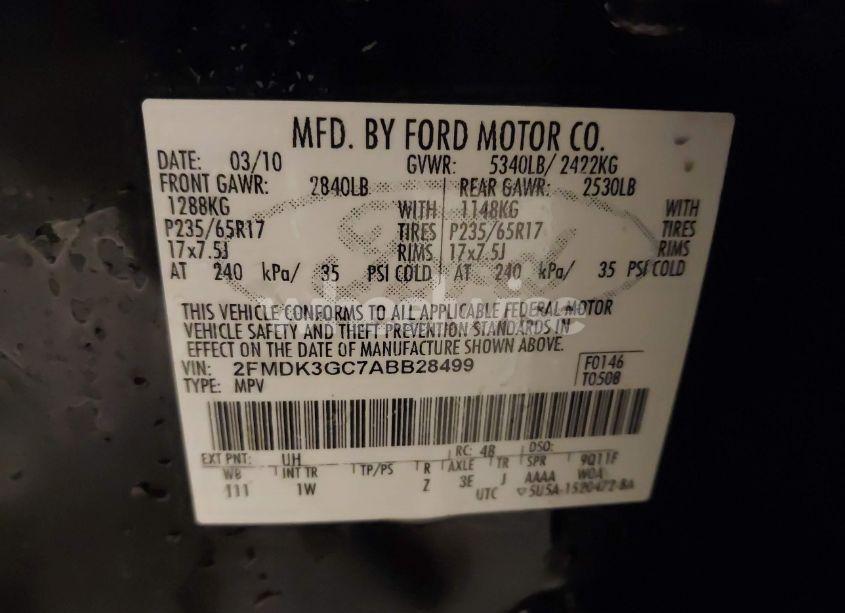 Photo 9 of 2010 Ford Edge SE (VIN 2FMDK3GC7ABB28499)