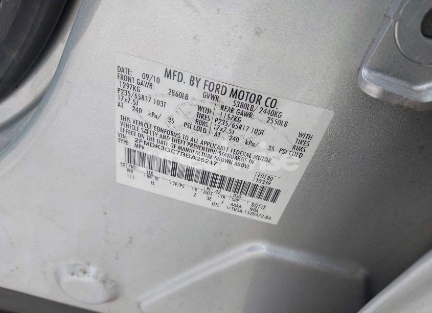 Photo 9 of 2011 Ford Edge SE (VIN 2FMDK3GC7BBA26217)