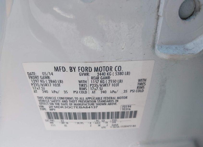 Photo 9 of 2014 Ford Edge SE (VIN 2FMDK3GC7EBA84137)