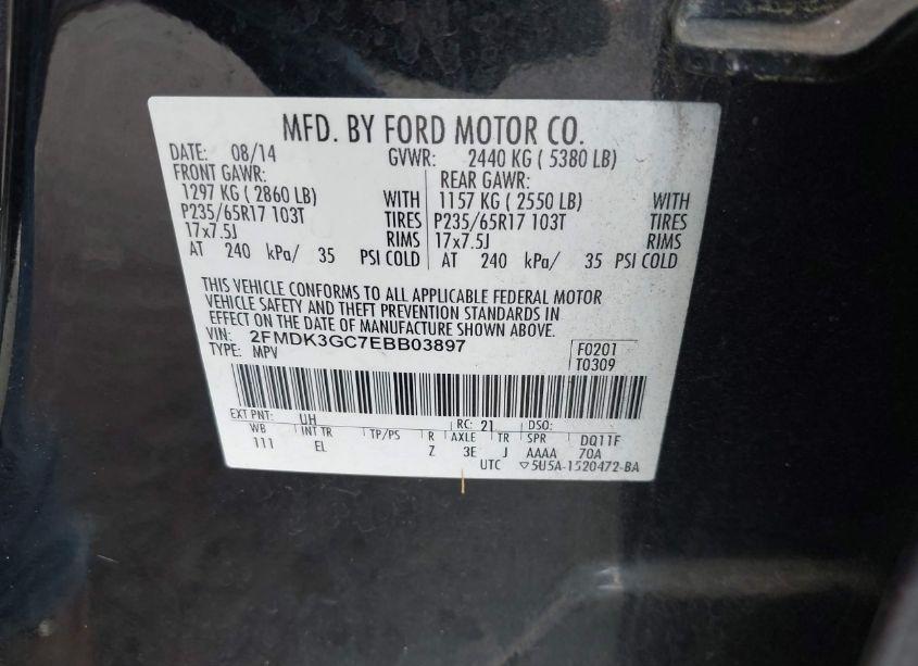 Photo 9 of 2014 Ford Edge SE (VIN 2FMDK3GC7EBB03897)