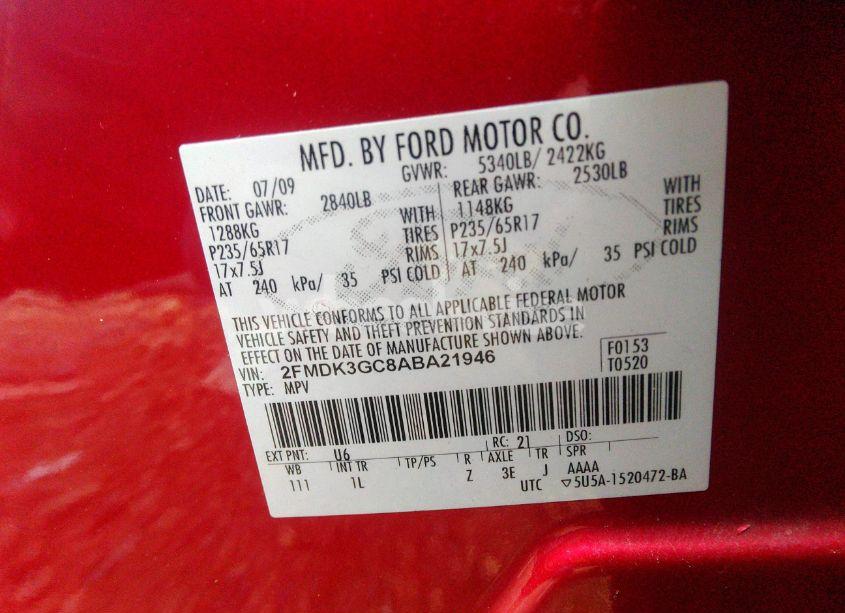 Photo 9 of 2010 Ford Edge SE (VIN 2FMDK3GC8ABA21946)
