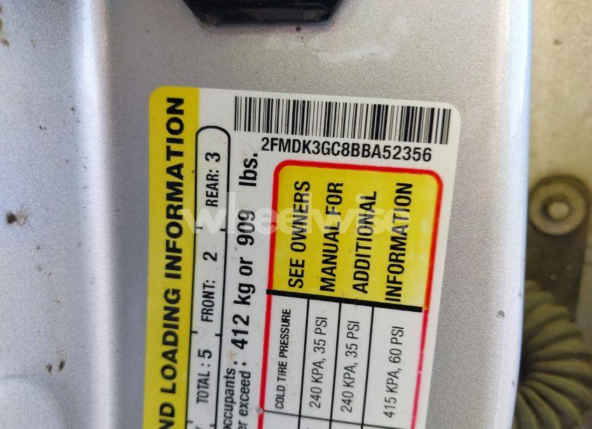 Photo 9 of 2011 Ford Edge SE (VIN 2FMDK3GC8BBA52356)