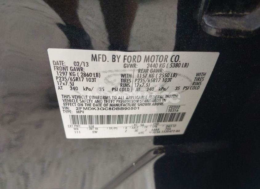 Photo 9 of 2013 Ford Edge SE (VIN 2FMDK3GC8DBB90501)