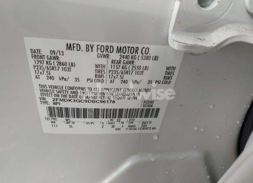 Photo 9 of 2013 Ford Edge SE (VIN 2FMDK3GC9DBC96178)