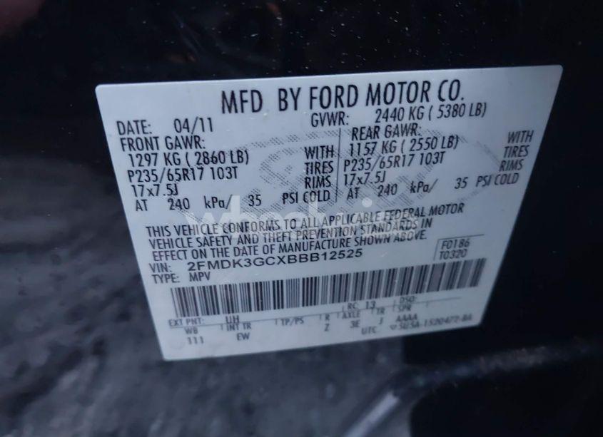Photo 9 of 2011 Ford Edge SE (VIN 2FMDK3GCXBBB12525)