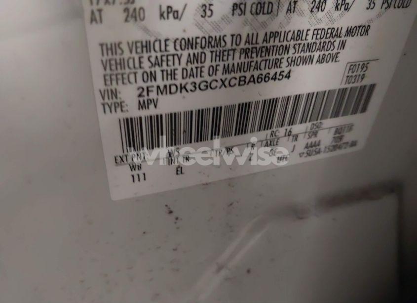 Photo 9 of 2012 Ford Edge SE (VIN 2FMDK3GCXCBA66454)