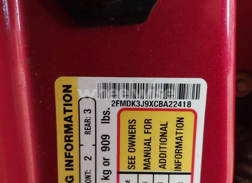 Photo 9 of 2012 Ford Edge SEL (VIN 2FMDK3J9XCBA22418)