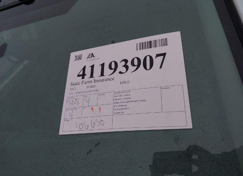 Photo 18 of 2013 Ford Edge SEL (VIN 2FMDK3JC0DBC92996)