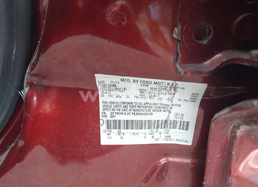 Photo 9 of 2014 Ford Edge SEL (VIN 2FMDK3JC1EBA02038)