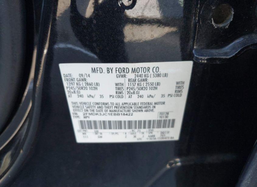 Photo 9 of 2014 Ford Edge SEL (VIN 2FMDK3JC1EBB18422)