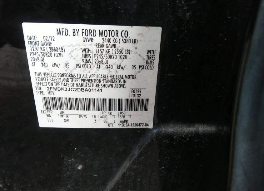 Photo 9 of 2013 Ford Edge SEL (VIN 2FMDK3JC2DBA01141)