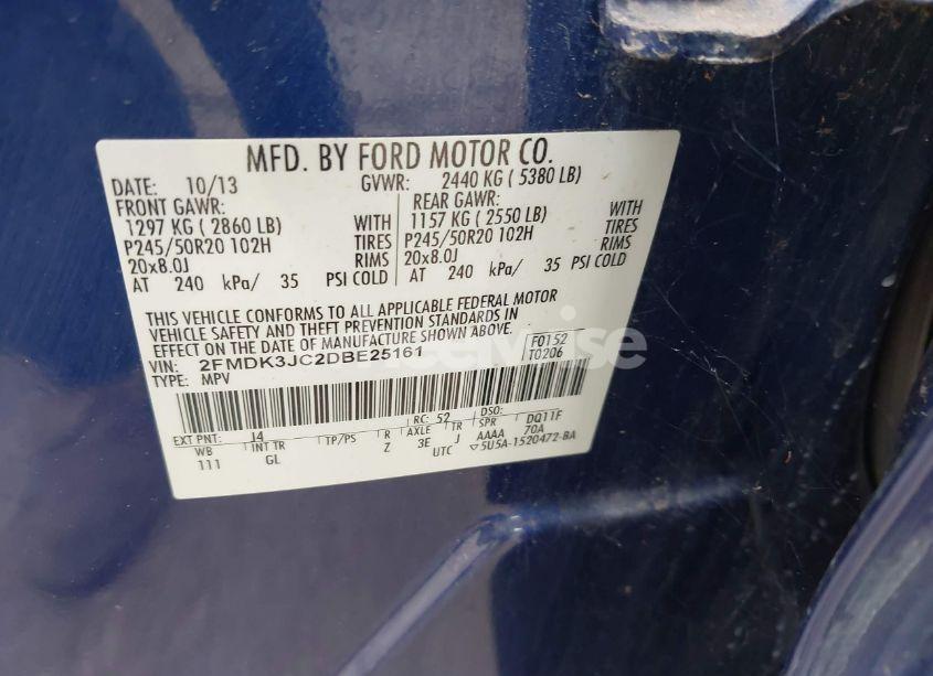 Photo 9 of 2013 Ford Edge SEL (VIN 2FMDK3JC2DBE25161)