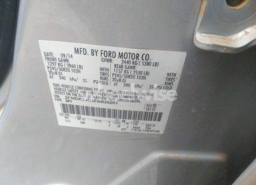 Photo 9 of 2014 Ford Edge SEL (VIN 2FMDK3JC3EBB29261)