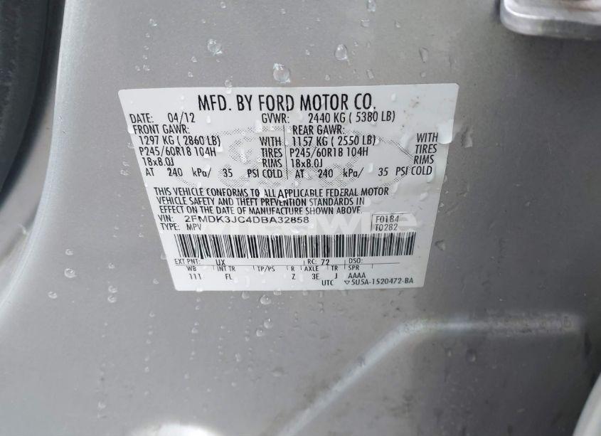 Photo 9 of 2013 Ford Edge SEL (VIN 2FMDK3JC4DBA32858)