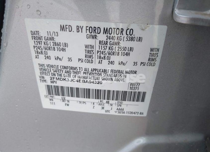 Photo 9 of 2014 Ford Edge SEL (VIN 2FMDK3JC4EBA04320)
