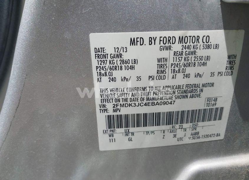 Photo 9 of 2014 Ford Edge SEL (VIN 2FMDK3JC4EBA09047)