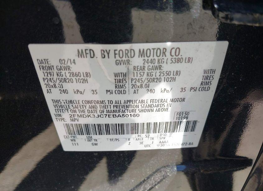 Photo 9 of 2014 Ford Edge SEL (VIN 2FMDK3JC7EBA50160)