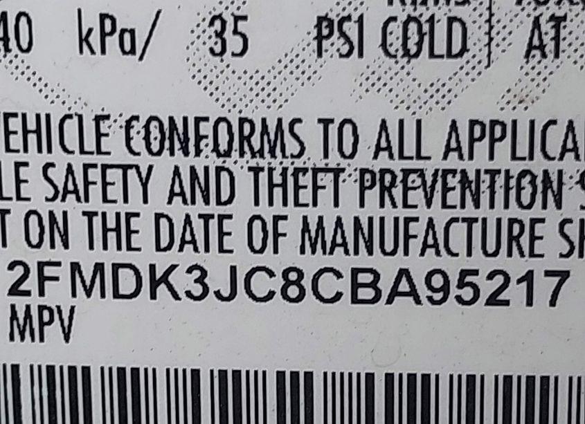 Photo 9 of 2012 Ford Edge SEL (VIN 2FMDK3JC8CBA95217)